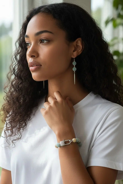 Amazonite Dangle Earrings Ashley James Jewelry Design