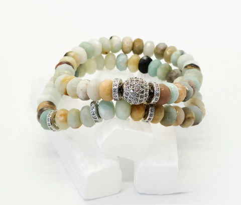 Amazonite Gemstone Ashley Bracelet Set Ashley James Jewelry Design