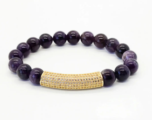 Amethyst Gemstone Raise the Bar Bracelet Ashley James Jewelry Design