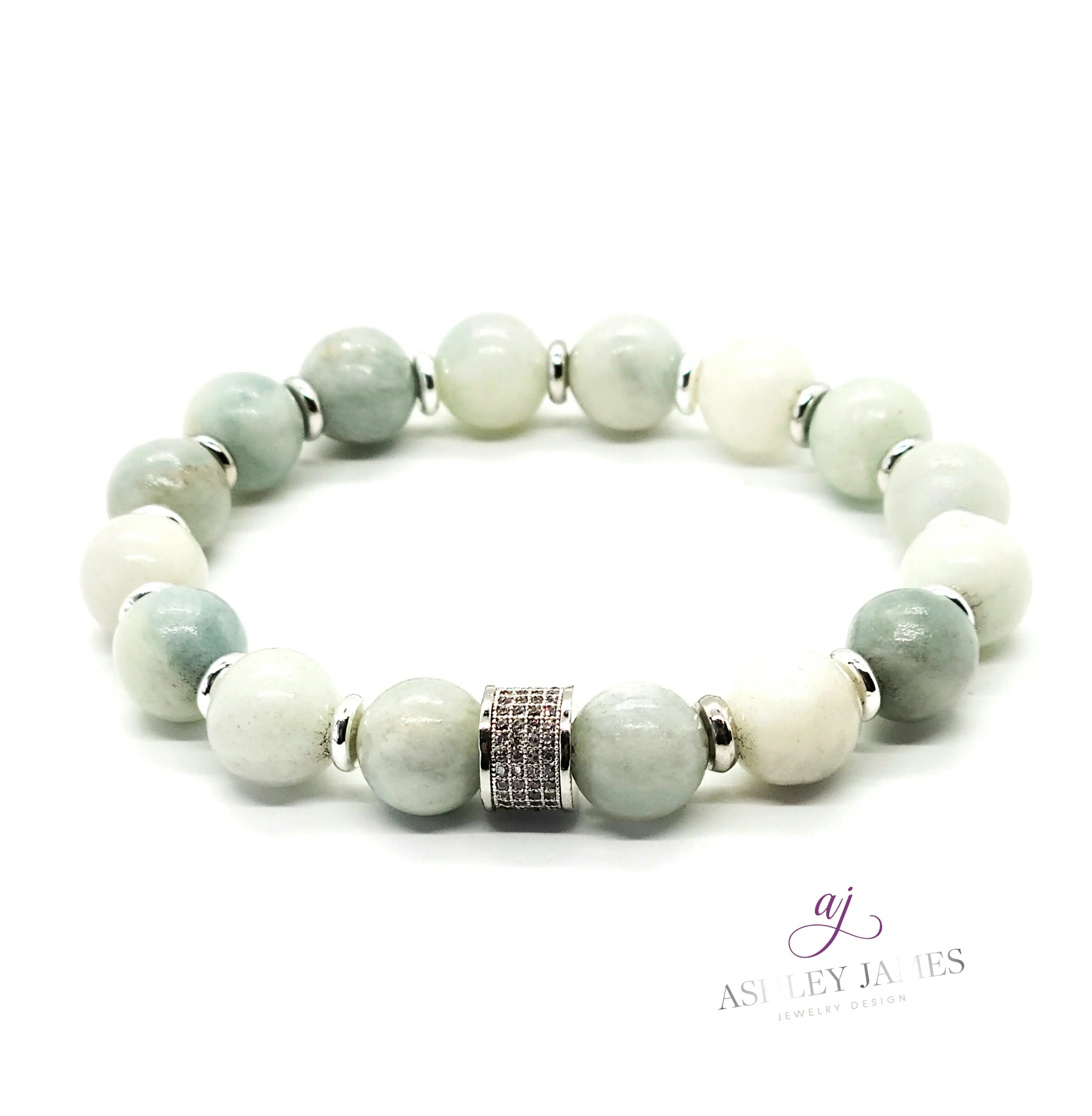 Aquamarine Gemstone Infinity Bracelet Ashley James Jewelry Design