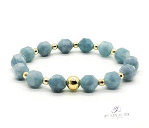 Aquamarine Gemstone Prism Power Bracelet (Tranquility) Ashley James Jewelry Design