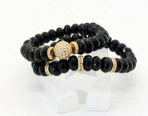 Black Onyx Gemstone Ashley Bracelet Set Ashley James Jewelry Design