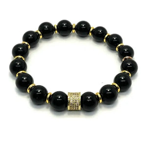 Black Onyx Gemstone Infinity Bracelet Ashley James Jewelry Design