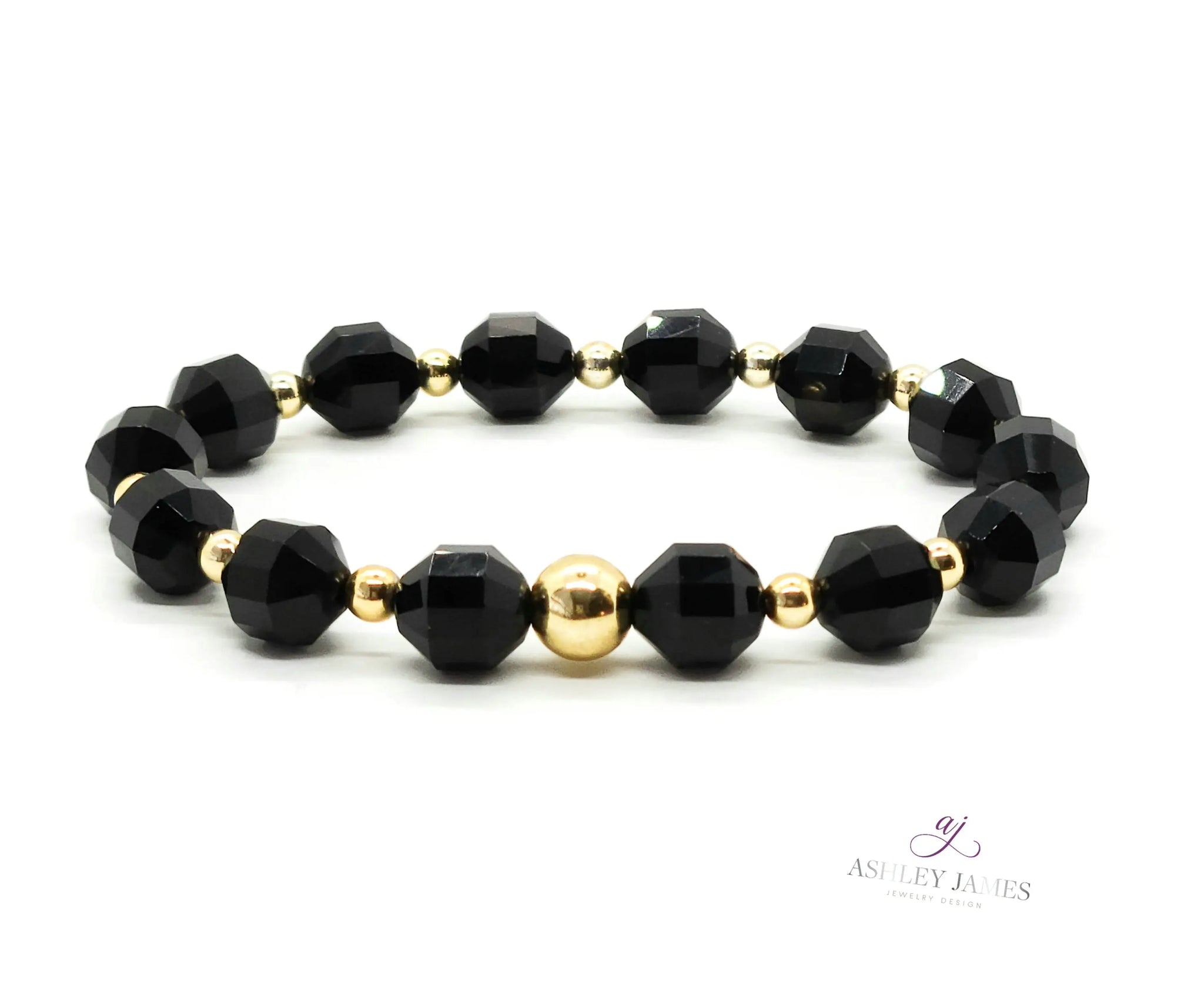 Black Onyx Gemstone Prism Power Bracelet (Protection) Ashley James Jewelry Design