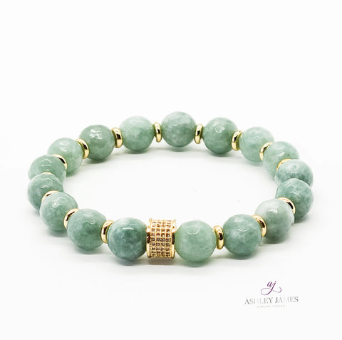 Burma Jade Gemstone Infinity Bracelet Ashley James Jewelry Design