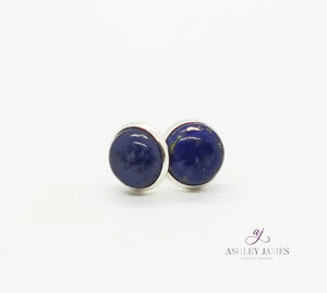 Lapis Lazuli Gemstone Stud Earrings Ashley James Jewelry Design