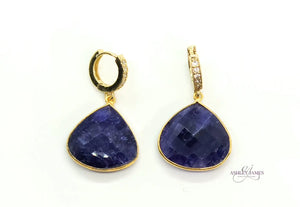 Sapphire Huggie Earrings Ashley James Jewelry Design