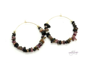 Tourmaline Chip Hoop Earring Ashley James Jewelry Design