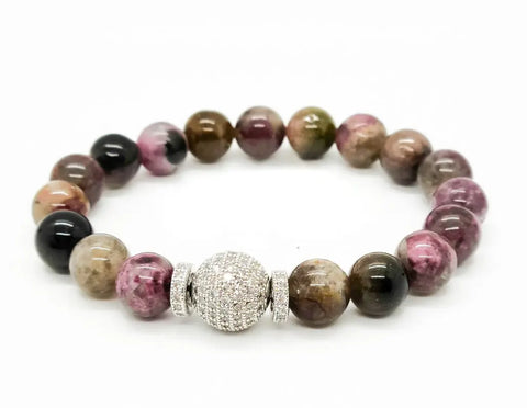 Tourmaline and Pave Rondelle Bracelet Ashley James Jewelry Design