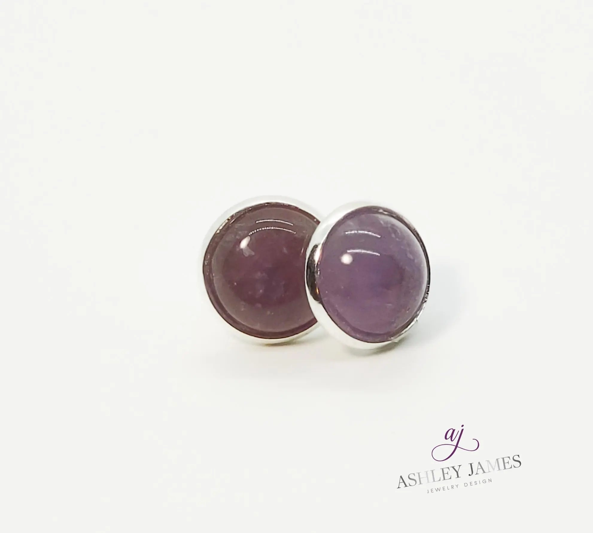 Amethyst Stud Earrings - Ashley James Jewelry Design