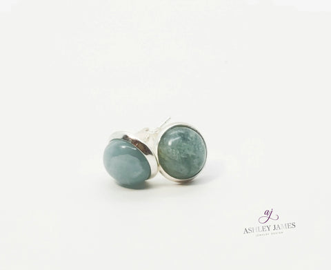 Aquamarine Stud Earrings - Ashley James Jewelry Design