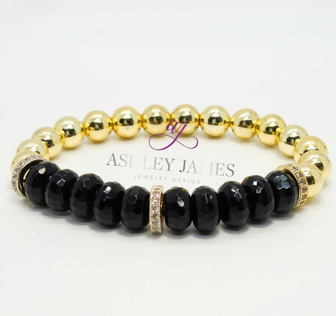 Black Onyx Gemstone Ursa Major Bracelet - Ashley James Jewelry Design