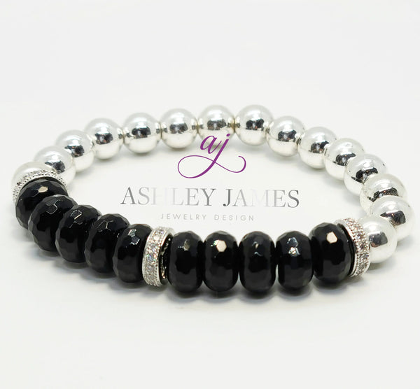 Black Onyx Gemstone Ursa Major Bracelet - Ashley James Jewelry Design