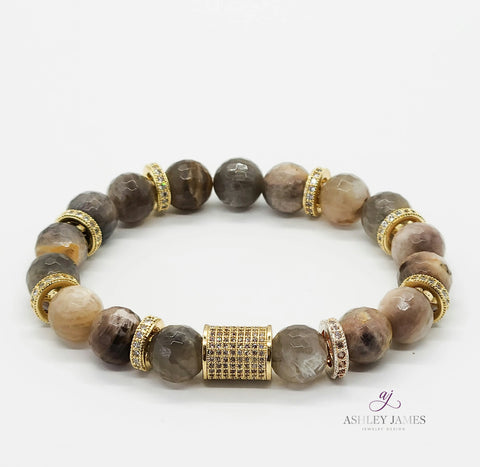 Chocolate Moonstone Adele Bracelet - Ashley James Jewelry Design