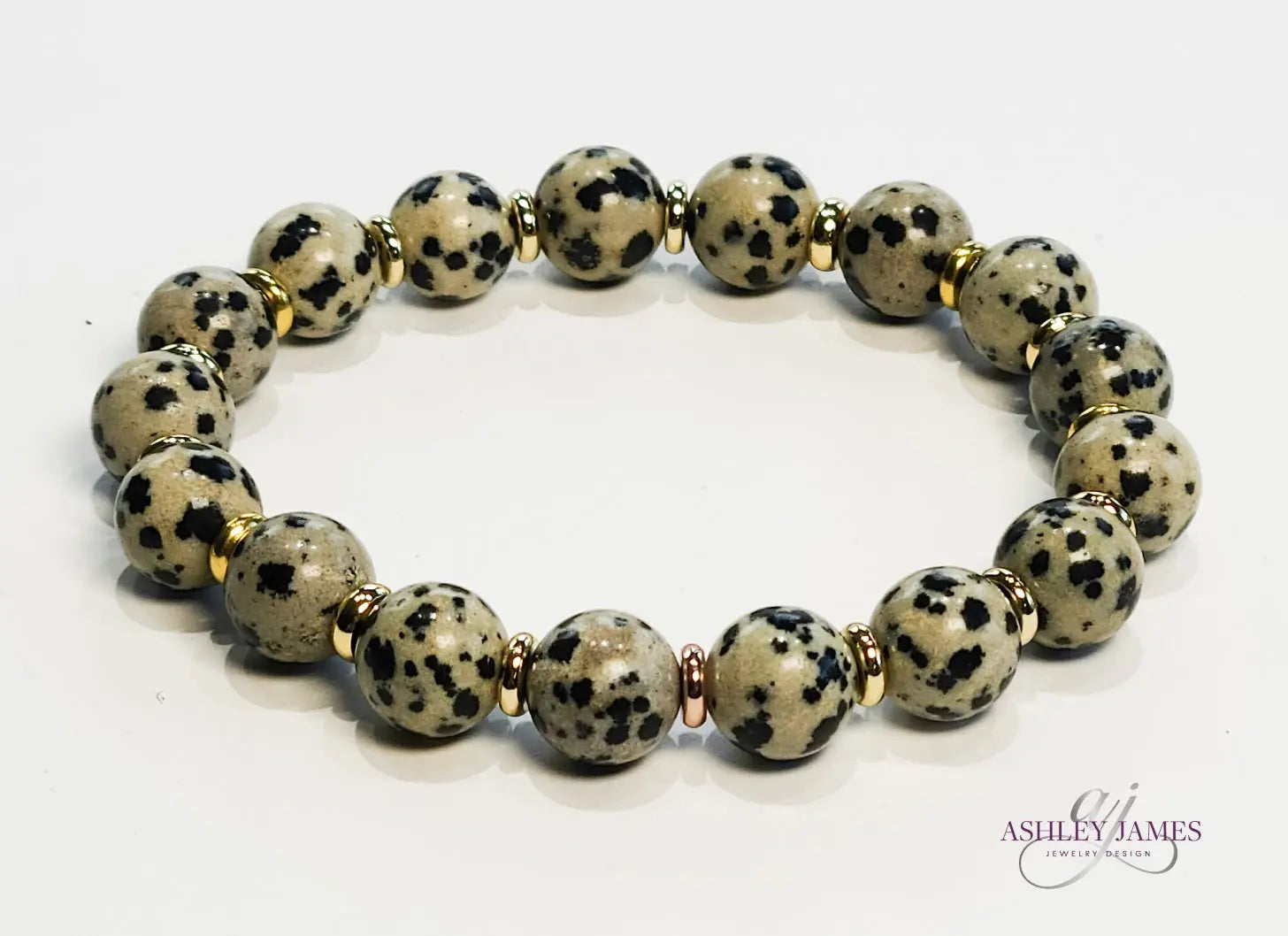 Dalmatian Jasper Around The World Bracelet Ashley James Jewelry Design