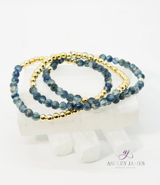 Heavy Metal Gemstone Bracelet Trio Ashley James Jewelry Design