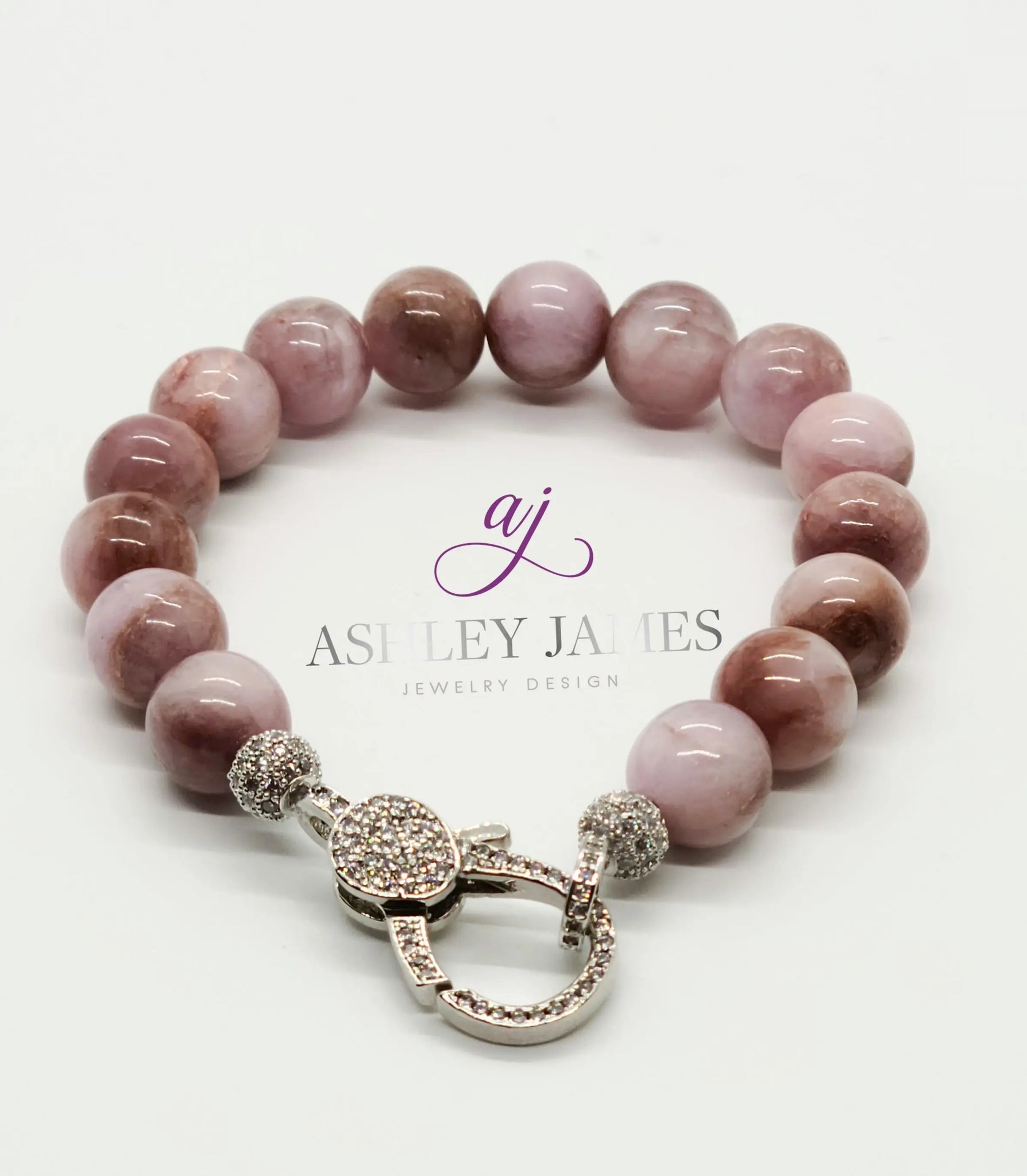 Kunzite On Lock Gemstone Bracelet - Ashley James Jewelry Design