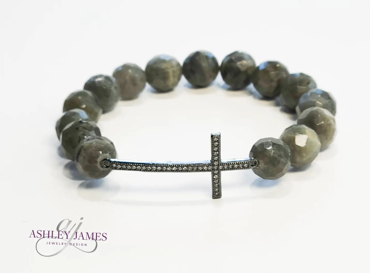 Labradorite Cross Bracelet Ashley James Jewelry Design