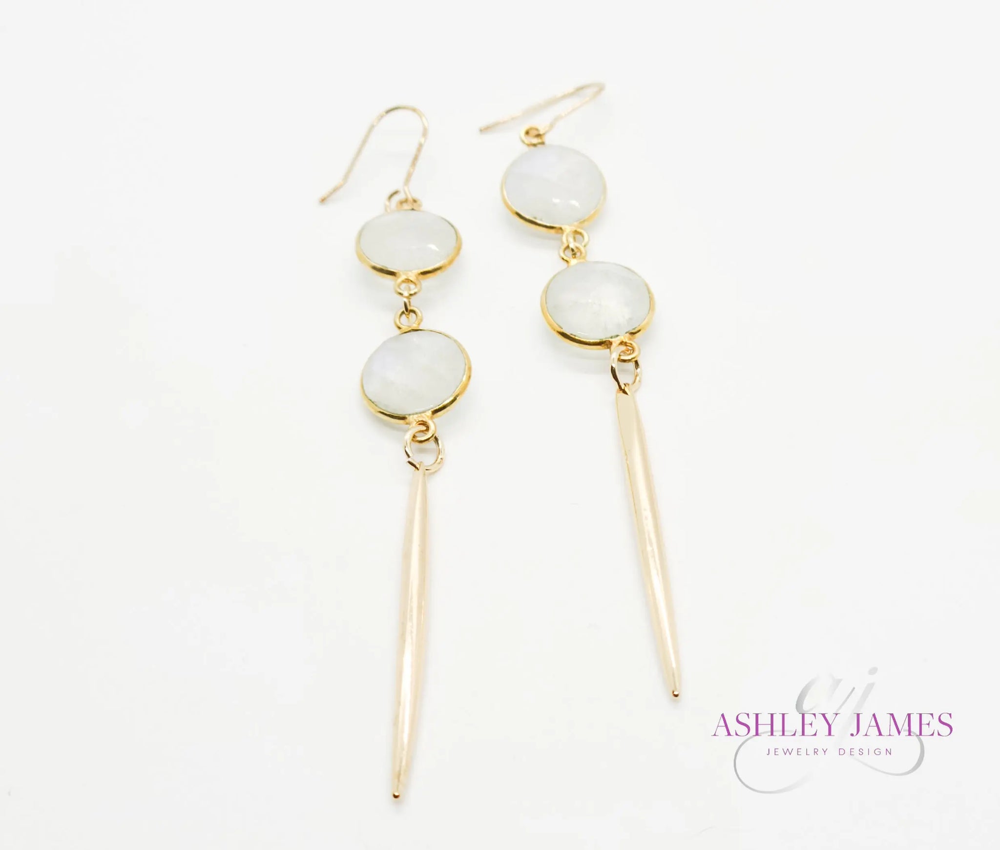 Moonstone Dangle Earrings Ashley James Jewelry Design