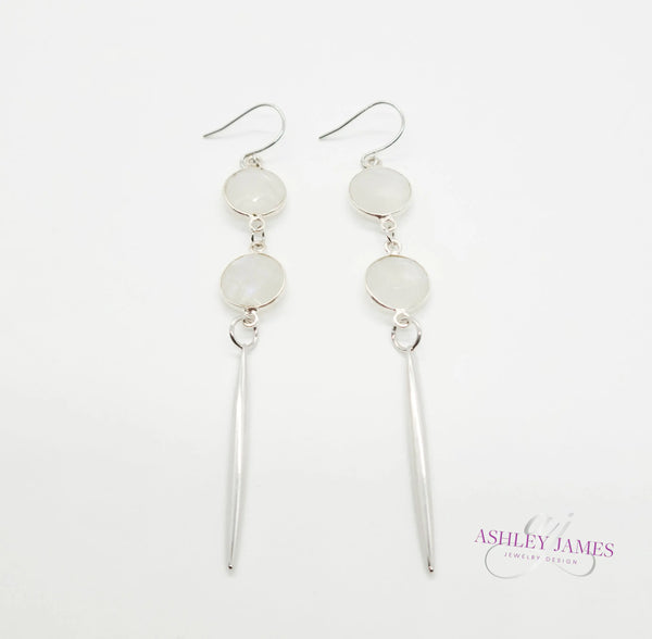 Moonstone Dangle Earrings Ashley James Jewelry Design