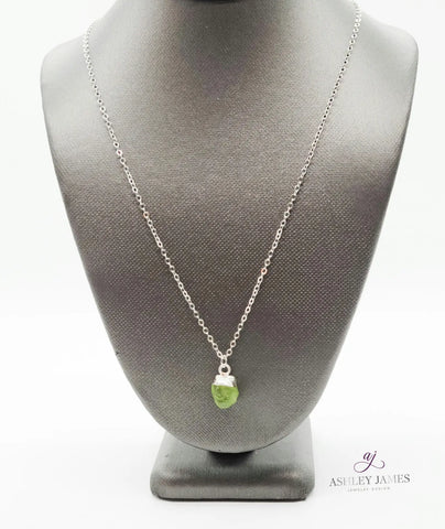 Peridot Birthstone Necklace (August) - Ashley James Jewelry Design