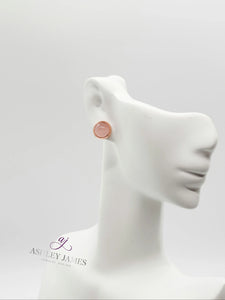 Rose Quartz Gemstone Stud Earrings - Ashley James Jewelry Design