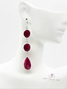 Ruby Gemstone Drop Earrings - Ashley James Jewelry Design