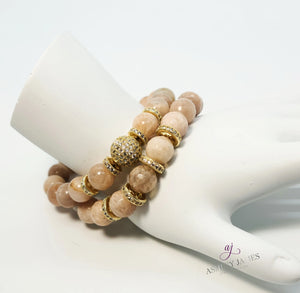 Sunstone Disco Rondelle Bracelet Set - Ashley James Jewelry Design