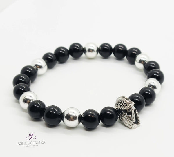 The Gladiator Black Onyx Gemstone Bracelet - Ashley James Jewelry Design