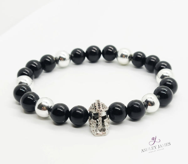 The Gladiator Black Onyx Gemstone Bracelet - Ashley James Jewelry Design