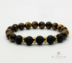 Tiger Eye Gemstone Essential Bracelet - Ashley James Jewelry Design