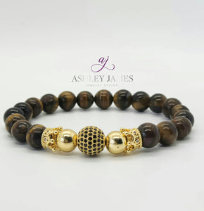 Tiger Eye Gemstone James Bracelet - Ashley James Jewelry Design