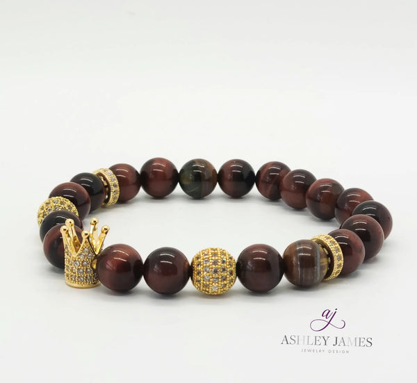 Tiger Eye Gemstone Jarrod Bracelet - Ashley James Jewelry Design