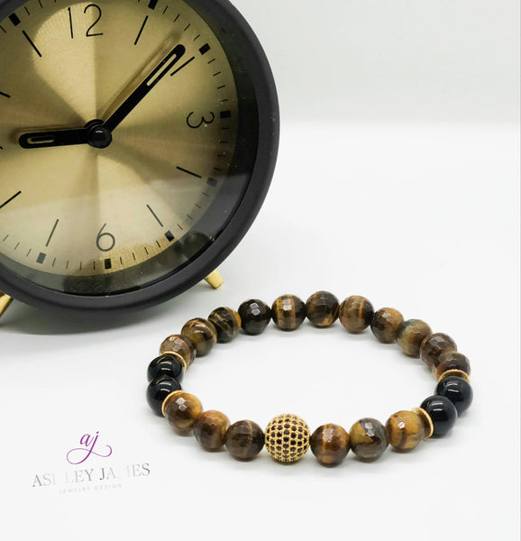 Tiger Eye Gemstone Stone Bracelet - Ashley James Jewelry Design